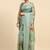 Green elegant printed polycotton saree with blouse piece