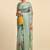Green elegant printed polycotton saree with blouse piece