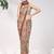 Beige printed satin fashion saree with blouse piece