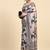 Grey elegant printed polycotton saree with blouse piece