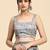 Grey elegant printed polycotton saree with blouse piece