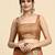 Brown printed satin fashion saree with blouse piece