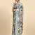 Grey printed satin fashion saree with blouse piece