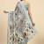 Grey printed satin fashion saree with blouse piece