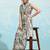 Grey printed satin fashion saree with blouse piece