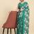 Green printed satin fashion saree with blouse piece