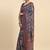 Blue floral printed jute casual saree with blouse piece