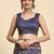 Blue floral printed jute casual saree with blouse piece