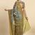 Grey floral printed jute casual saree with blouse piece