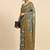 Grey floral printed jute casual saree with blouse piece