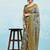 Grey floral printed jute casual saree with blouse piece
