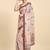 Peach printed satin fashion saree with blouse piece