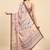 Peach printed satin fashion saree with blouse piece