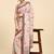 Peach printed satin fashion saree with blouse piece