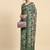 Green printed satin fashion saree with blouse piece
