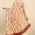 Orange printed satin fashion saree with blouse piece