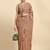 Coffee brown printed satin fashion saree with blouse piece