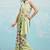 Green printed satin fashion saree with blouse piece