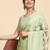 Green printed satin fashion saree with blouse piece