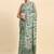 Green printed satin fashion saree with blouse piece