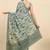 Green printed satin fashion saree with blouse piece