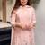 Peach crepe embroidered kurta palazzo set with nazmin dupatta