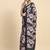 Black printed satin fashion saree with blouse piece