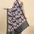 Black printed satin fashion saree with blouse piece