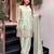 Green crepe embroidered kurta palazzo set with nazmin dupatta