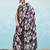 Black printed satin fashion saree with blouse piece