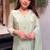 Green crepe embroidered kurta palazzo set with nazmin dupatta