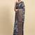 Purple printed linen casual saree with blouse piece