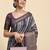 Purple printed linen casual saree with blouse piece