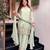 Green crepe embroidered kurta palazzo set with nazmin dupatta