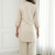 Cream chinnon silk kurta palazzo set with beads embroidery