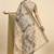 Cream printed linen casual saree with blouse piece