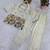 Cream chinnon silk kurta palazzo set with beads embroidery