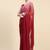 Red plain chiffon designer saree with blouse piece