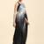 Grey plain chiffon designer saree with blouse piece