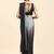 Grey plain chiffon designer saree with blouse piece