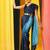 Blue plain chiffon designer saree with blouse piece