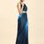 Blue plain chiffon designer saree with blouse piece