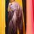 Violet plain chiffon designer saree with blouse piece