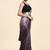 Violet plain chiffon designer saree with blouse piece