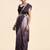 Violet plain chiffon designer saree with blouse piece