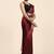 Maroon plain chiffon designer saree with blouse piece