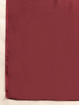 Maroon plain chiffon designer saree with blouse piece 5