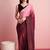 Pink plain satin designer saree with blouse piece