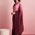 Pink plain satin designer saree with blouse piece