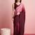 Maroon plain poly silk party wear saree with blouse piece